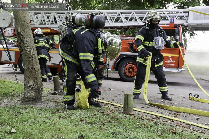 2017 - Exercice pompier - chateau Alphonse-Loeul