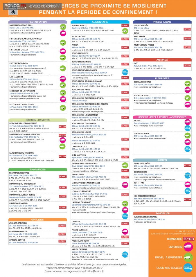 2020 -  commerces pendant covid